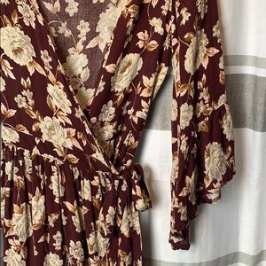 Flowery wrap around dress
